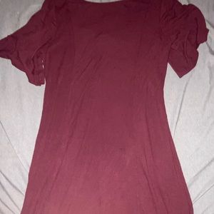 Maroon bell sleeve and bottom dress